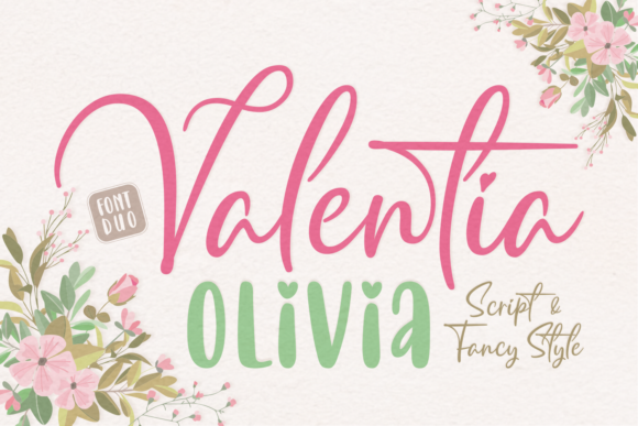 Valentia Olivia: A Charming Script Handwritten Font Duo